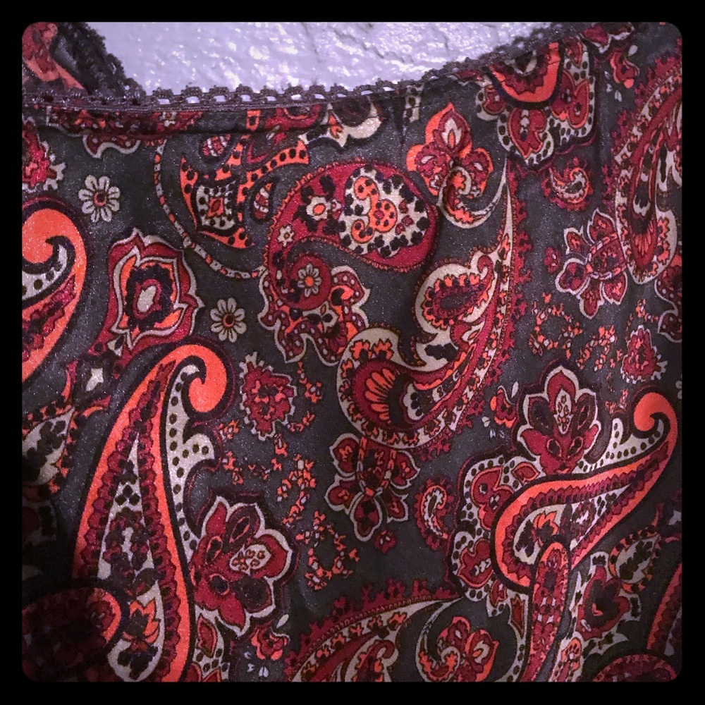 Satin Paisley Skirt